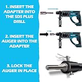 BLUMKRAFT SDS PLUS Auger Adapter for Post Holes & Fencing Drills 20mm Mount view 2