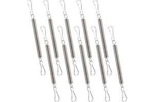 GTZIQA 10 Pcs Extension Spring with 2 Clips for Rabbit Water Bottles Metal Wire Cage Accessories for Small Animal Water Bottles, Rabbit/Hamster/Guinea Pig Dispenser Holder, Drinking Supplies (3.1 inch/8 cm)