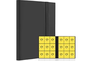 Fonwill Card Binder 9 Pocket, Premium Card Book for 360 Cards, Sturdy Card Album for Collectible Cards, Side-Loading Card Collection Folder for TCG, MTG, Other Game Cards, Sport Cards, Black