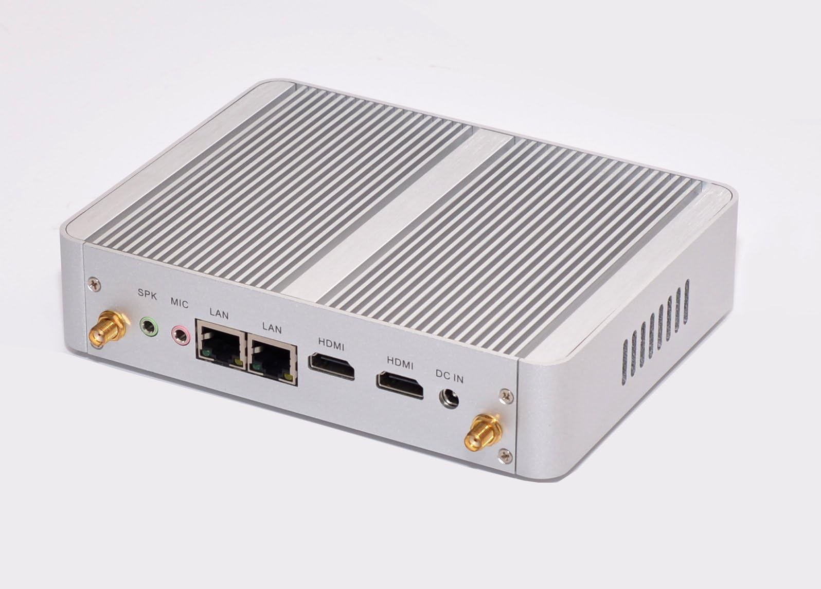 New Braswell Celeron Quad Core Mini PC,Fanless PC,HTPC,With 8G RAM 128G SSD Rich IO: Dual HDMI Dual LAN USB2.0 USB3.0 Wifi,4K, Sliver