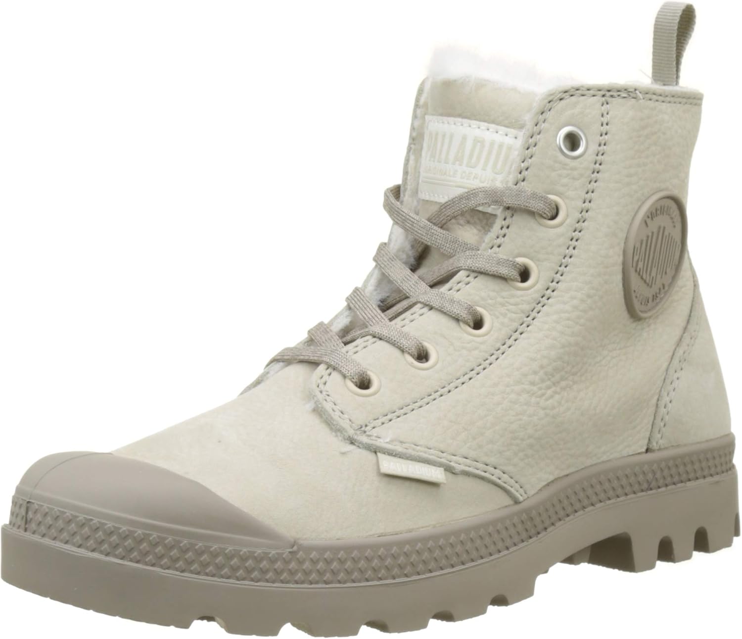 palladium pampa hi leather tan flat ankle boots