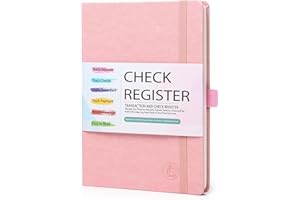 LLI CUFITE Check Register, Account Ledger Transaction Register Log Book for for Personal Checkbook Small Business, Track Payments, Deposits, Debit Card, A5 PU Hardcover with Calendars