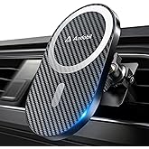 andobil Upgraded for Magsafe Car Mount Pro [Strongest Magnet, Big Phone Friendly] 360° Rotation Magnetic Phone Holder for Car Vent for iPhone 17 Pro Max 16/15/14/13/12 Samsung S26/S25 (Carbon Fiber)