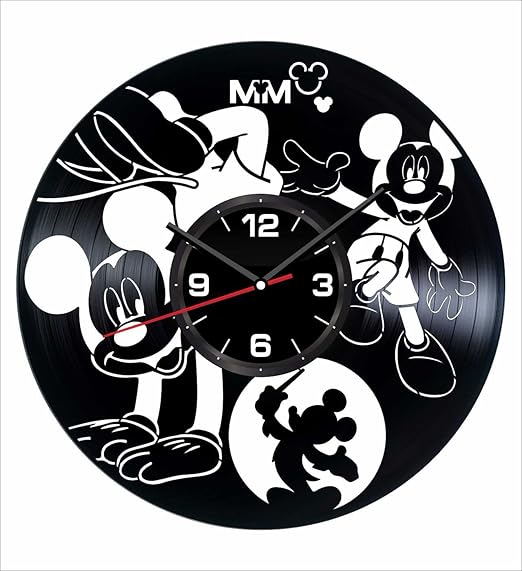 Mickey Mouse Wall Clock Made of Vintage Vinyl Records Stylish Clock and Amazing