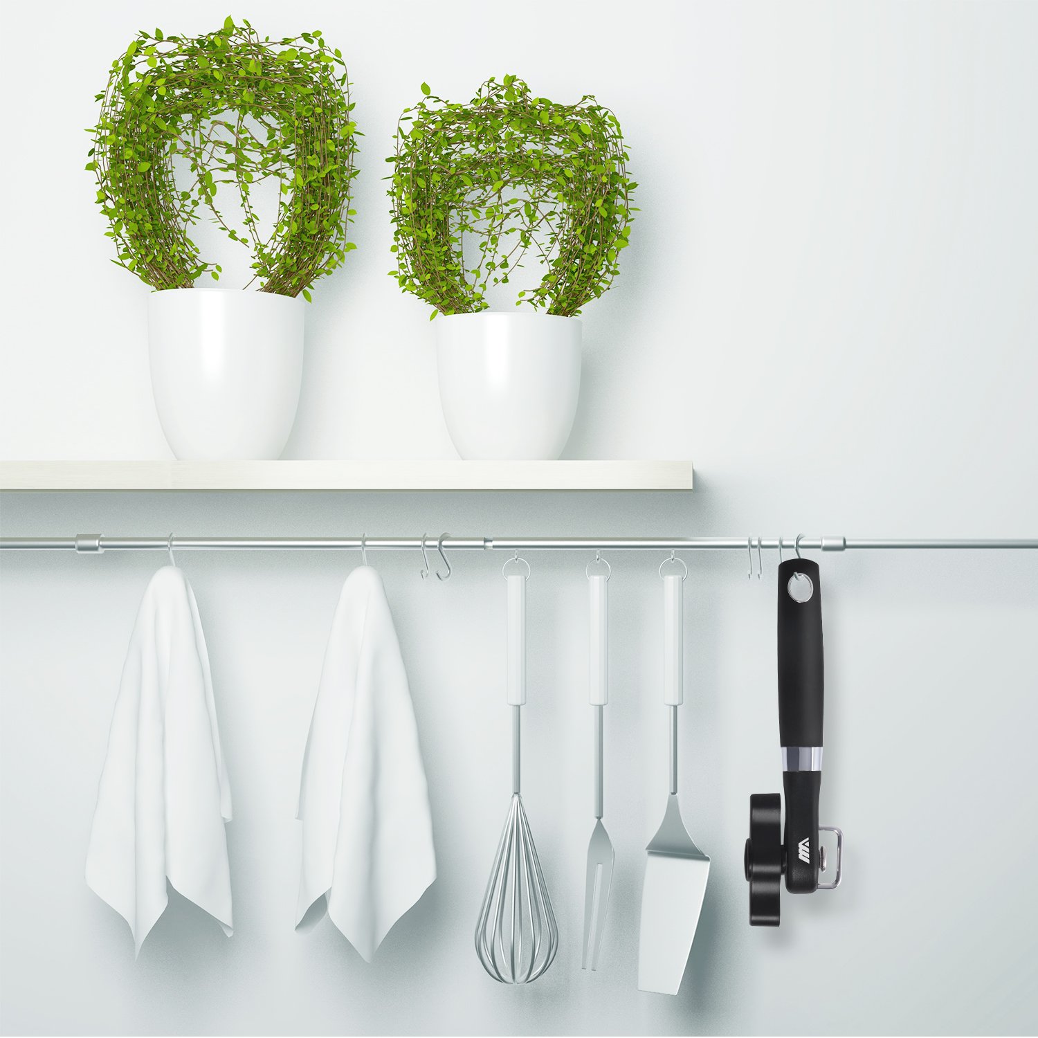 Adoric Life Can Opener - Smooth Edge for Good Cook Can Opener, Safe Stainless Steel with Side Can Opener, Handheld Easy Open, Not Touch Food, and A Free Bottle Opener for You