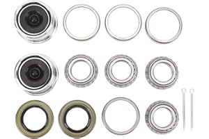 2 Set Trailer Wheel Hub Bearings Kit with 12192TB Grease, Dust Cover, and Cotter Pin for 1 Inch 2000‑2200 LB Boat Trailer Axl