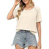 Celmia Boho Tops for Women Summer Cotton Short Sleeve Crew Neck Loose Fit T Shirt Blouses Dressy Casual