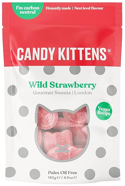 CANDY KITTENS WILD STRAWBERRY SWEETS, 140 GR