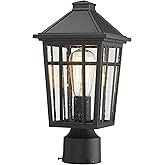 Darkaway Outdoor Post Lights Lamp Post Light Fixture, Waterproof Aluminum Housing with Glass, Fence Post Deck Lighting for Ga