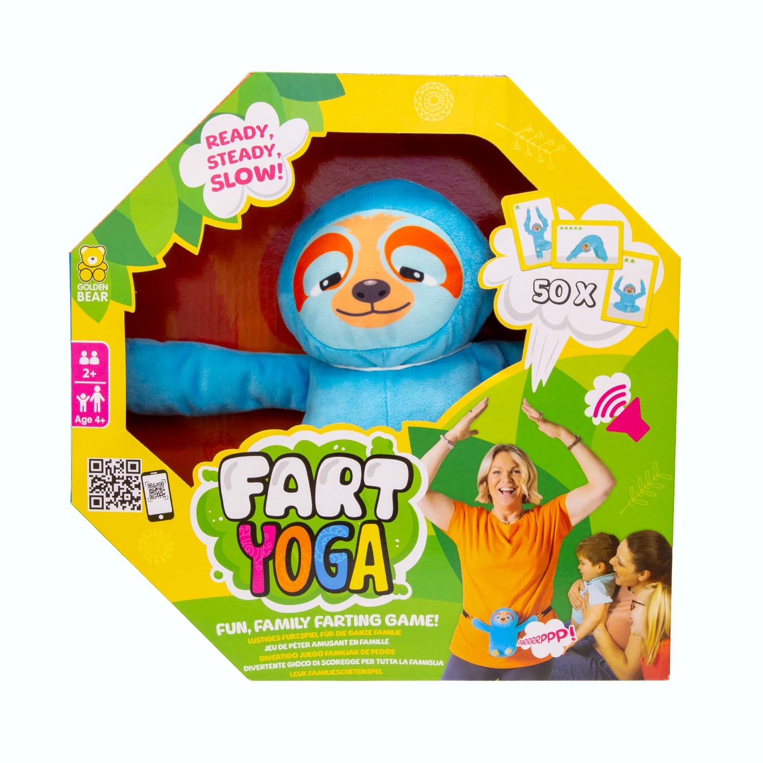 Fart Yoga, make sure Sammy Sloth doesn't fart whilst doing a yoga move is an hilarious family game for years 4+! Based on tiktok trend.