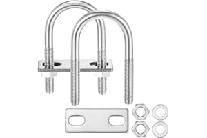 METALLIXITY U Bolts 4 Sets (5/16"(M8) x1.33"x3.14"), Round U Bolt Kits 304 Stainless Steel with Accessories - for Construction, Pipe, Trailer, Automotive, Leaf Spring Fastener