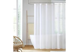 Madison Park Anna Sheers Shower Curtain, Textured Striped Accent Design, Modern Mid-Century Bathroom Decor, Machine Washable, Fabric Privacy Screen 72x72", Ivory