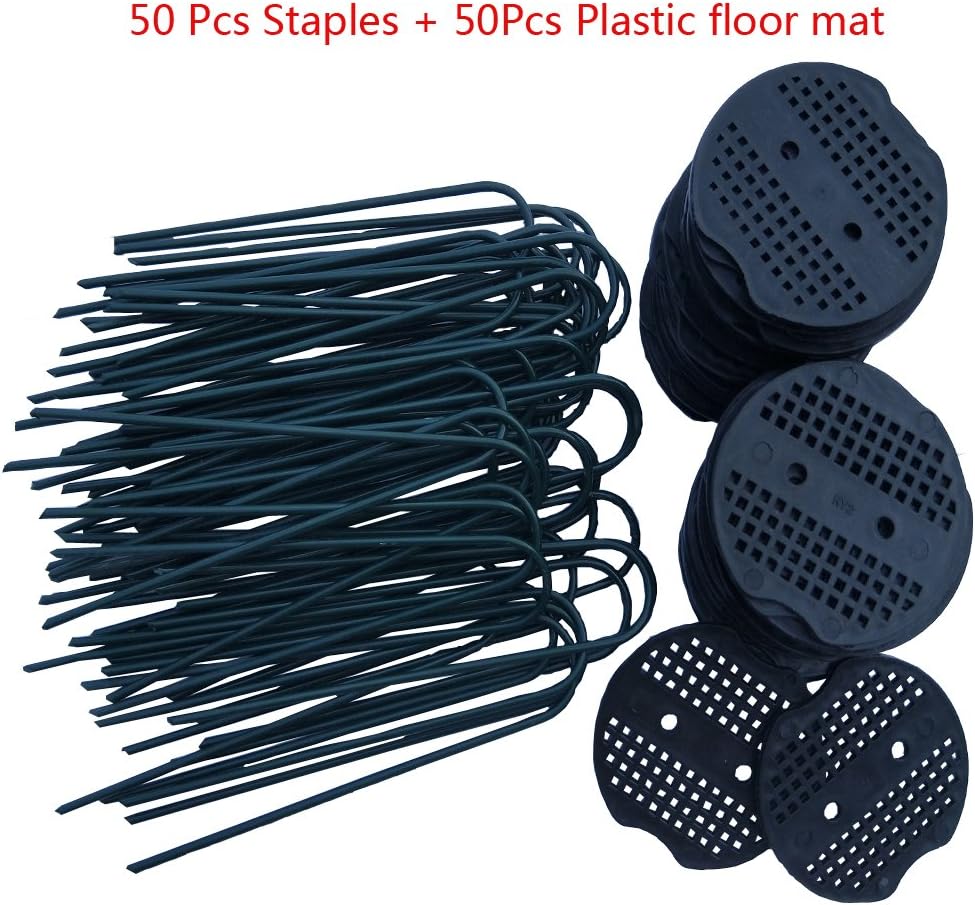 F.O.T Garden Staples, Landscape Pins with Plastic Coated, Garden Stakes