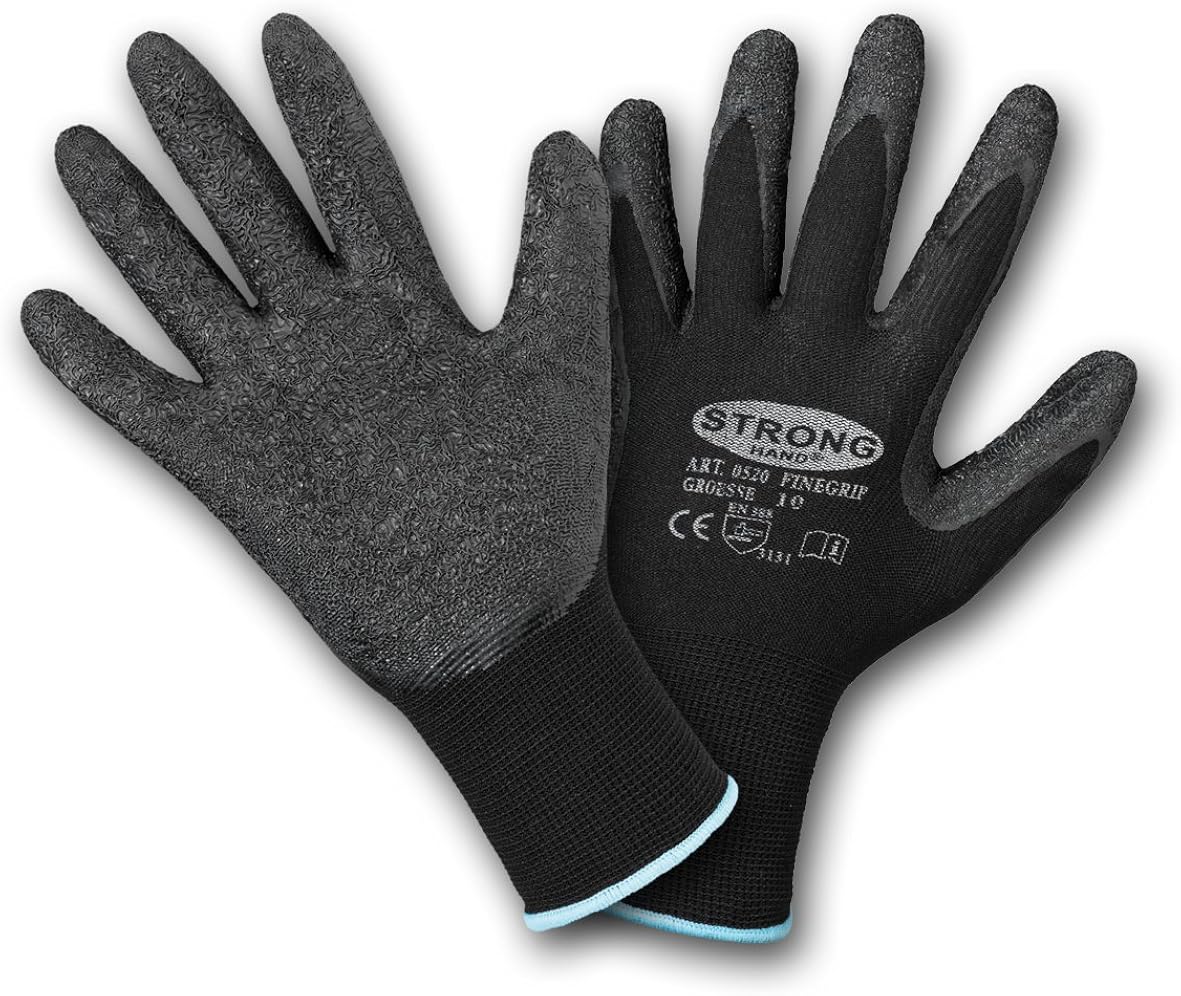 12 Paar Strong Hand Arbeitshandschuhe mit Latexbeschichtung: Amazon.de: Baumarkt