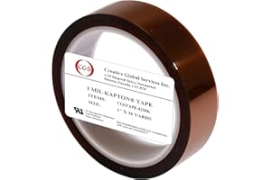 CGS TAPE CGS, 1 Mil Dupont Kapton® Tape. High Temperature Heat Tape, UL 510 Flame Retardant, Clean Removal. 1" x 36 Yards