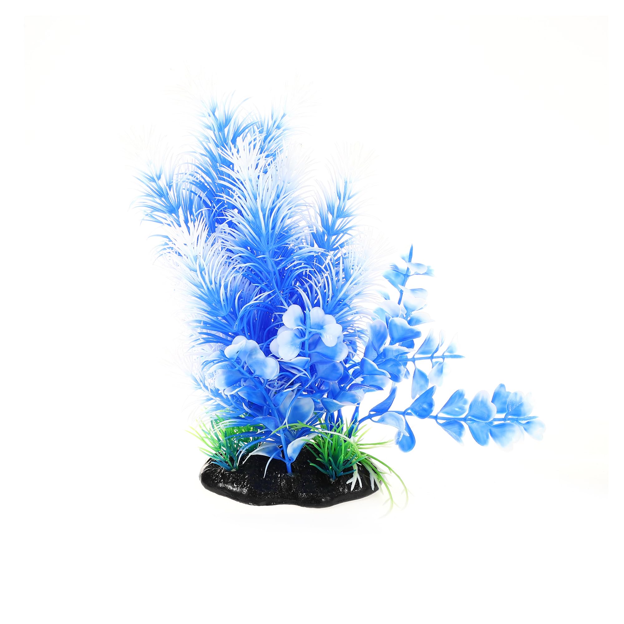 CAPASTEC Aquarium Plastic Plants, Artificial Aquatic Plant for Fish Tank Landscape 7.48 Inch (Blue)