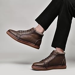 Men's Casual Oxford Sneaker Boots - Embossed Leaf