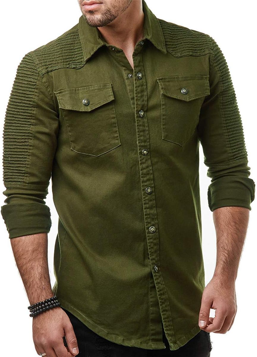 green colour jeans shirt