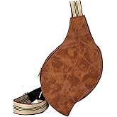 QHMCEXG Women's Small Cute leaf Shaped Vegan Leather Crossbody Purse Bag with Strap & Zipper