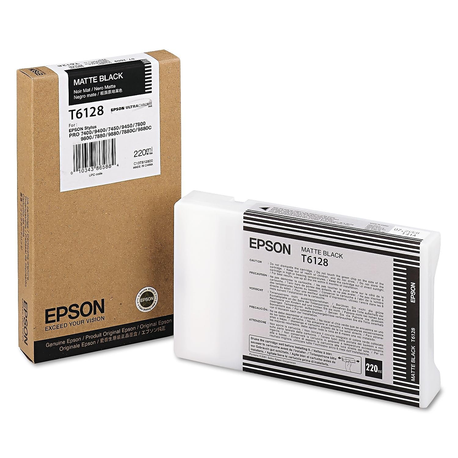 Epson T6128, print Cartridge, Black, Genuine
