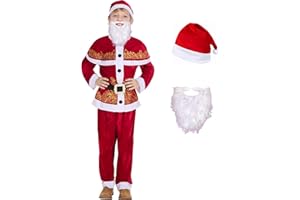 IKALI Christmas Santa Claus & Elf Costume Holiday Cosplay Party Dress-up Suit Outfit for Boys Girls Kids Toddlers