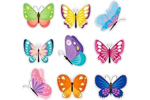BeYumi 45Pcs Butterfly Cutouts Springtime Wall Decals Bulletin Board Set Teacher Created Resources Spring Summer Wall Decoration for Garden Home Classroom School Baby Shower Birthday Party Supplies