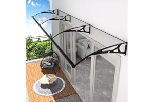 AOBALVN Awning for Door Entrance,Window Door Awnings Exterior,Window Awnings Exterior with Polycarbonate Board Aluminum Bracket for Porch Patio Deck,Protect Against Light, Rain and Snow