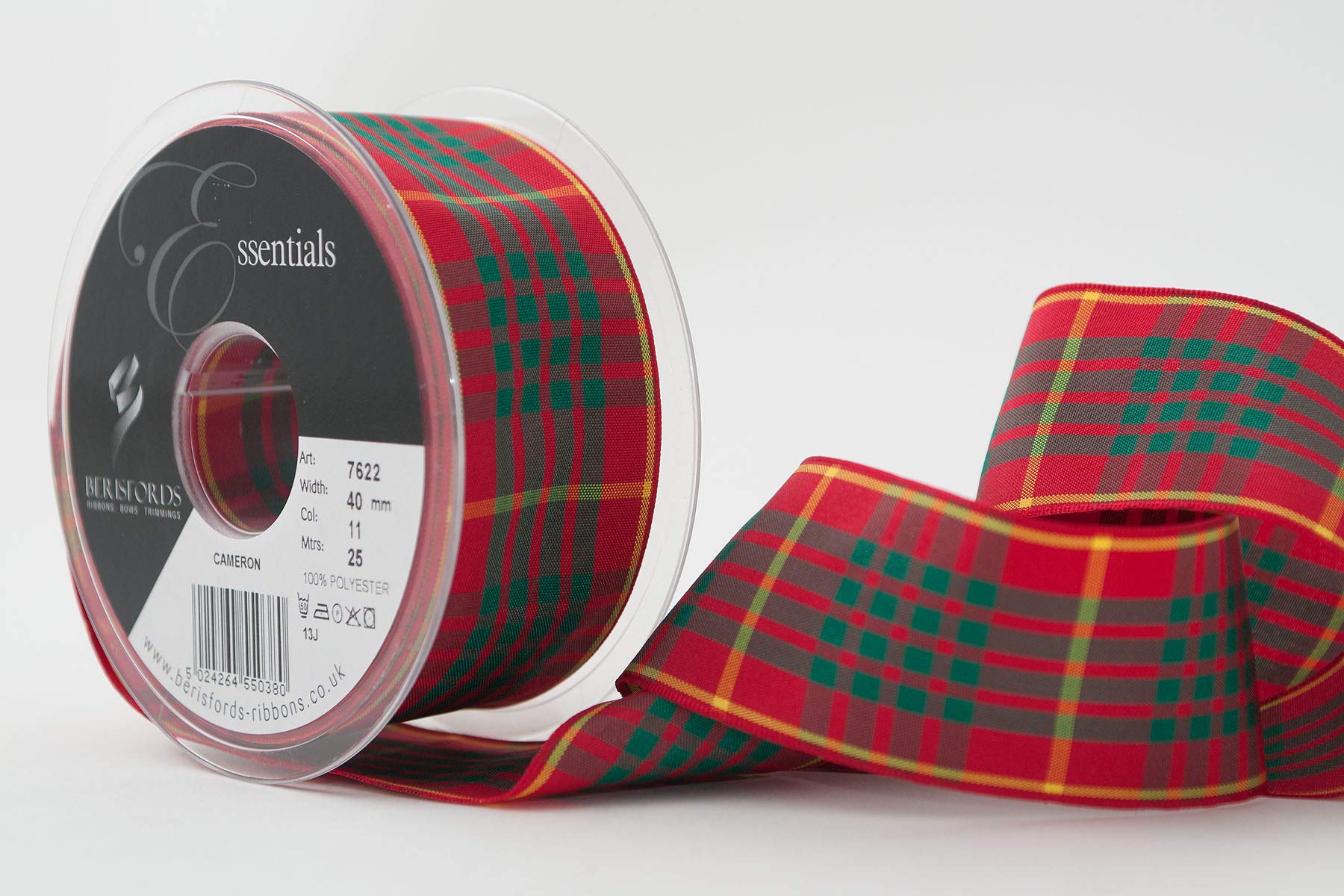 Berisfords Polyester Tartan Ribbon, Cameron, 40 mm — image 1