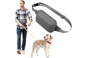 FAWAIKTU Dog Treat Pouch, Silicone Treat Pouches for Pet Training Cross Body Bag Zipper Closing Dog Training Treat Pouch Built in Poop Bag Dispenser Walking Bag Perfect Accessory for Dog Training (Grey)