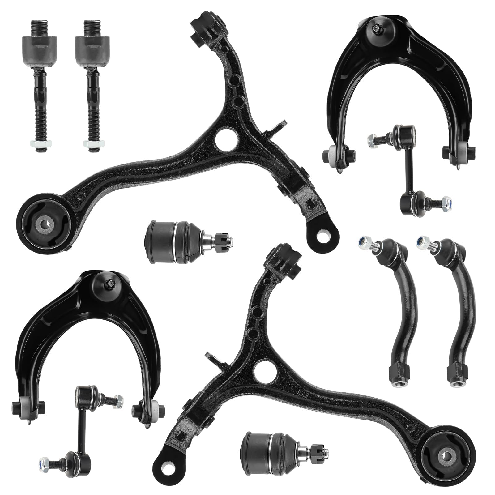 Photo 1 of 12 PCS Front End Suspension Kit for Honda Accord 2008 2009 2010 2011 2012 K620614 K620615 4 Front Upeer Lower Control Arms w/Ball Joints + 4 Tie Rods + 2 Sway Bar Links + 2 Lower Ball Joints