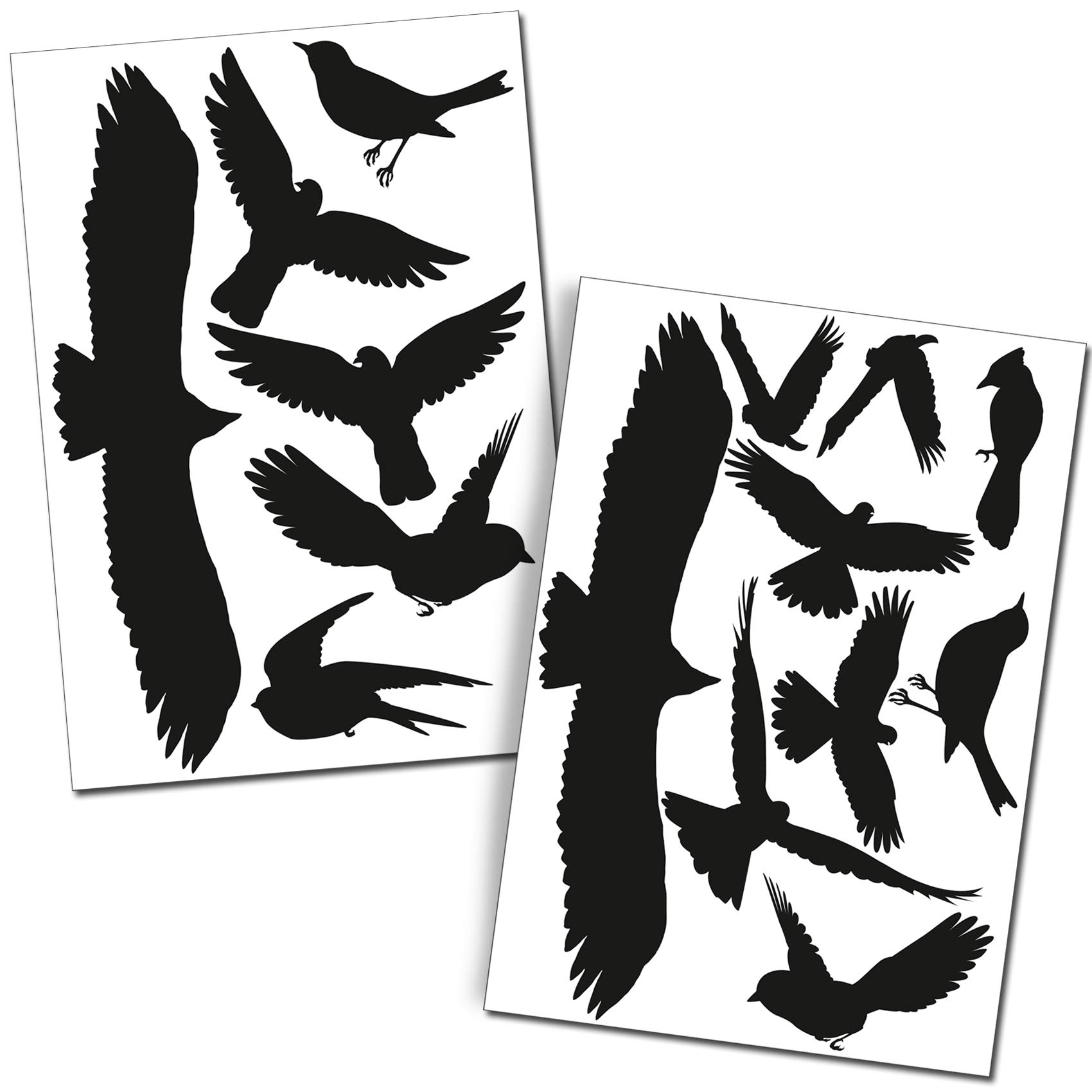 Finest Folia K135 Bird Protection Sticker Set of 15 Black Window Conservatories Glass Houses Glass Against Bird Strike Window Protection Bird Sticker Silhouettes