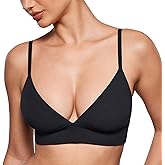 INLYRIC Women's Inbarely Outwear Longline Triangle Bralette Plunge Unlined No Underwire Yoga Sports Bra Crop Tank Top