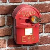 Vivid Arts D-Letterbox Birdhouse Red Resin Frost Proof UK view 2