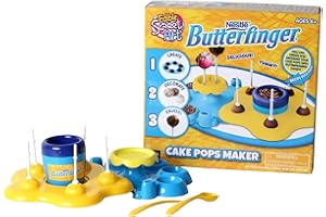 AMAV Toys Cake Pops Butterfinger Maker Toy- DIY Make Your Delicious Butterfinger - Easy to Bake Tasty & Delicious Cake Pops Within 30 Seconds - No Oven Needed - Perfect Birthday Present for Kids Aged