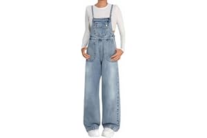 Girls Denim Overalls Wide Leg Adjustable Strap Casual Jumpsuit Y2k Jean Bib Overall Summer Baggy Soft Cotton Ⓡomper