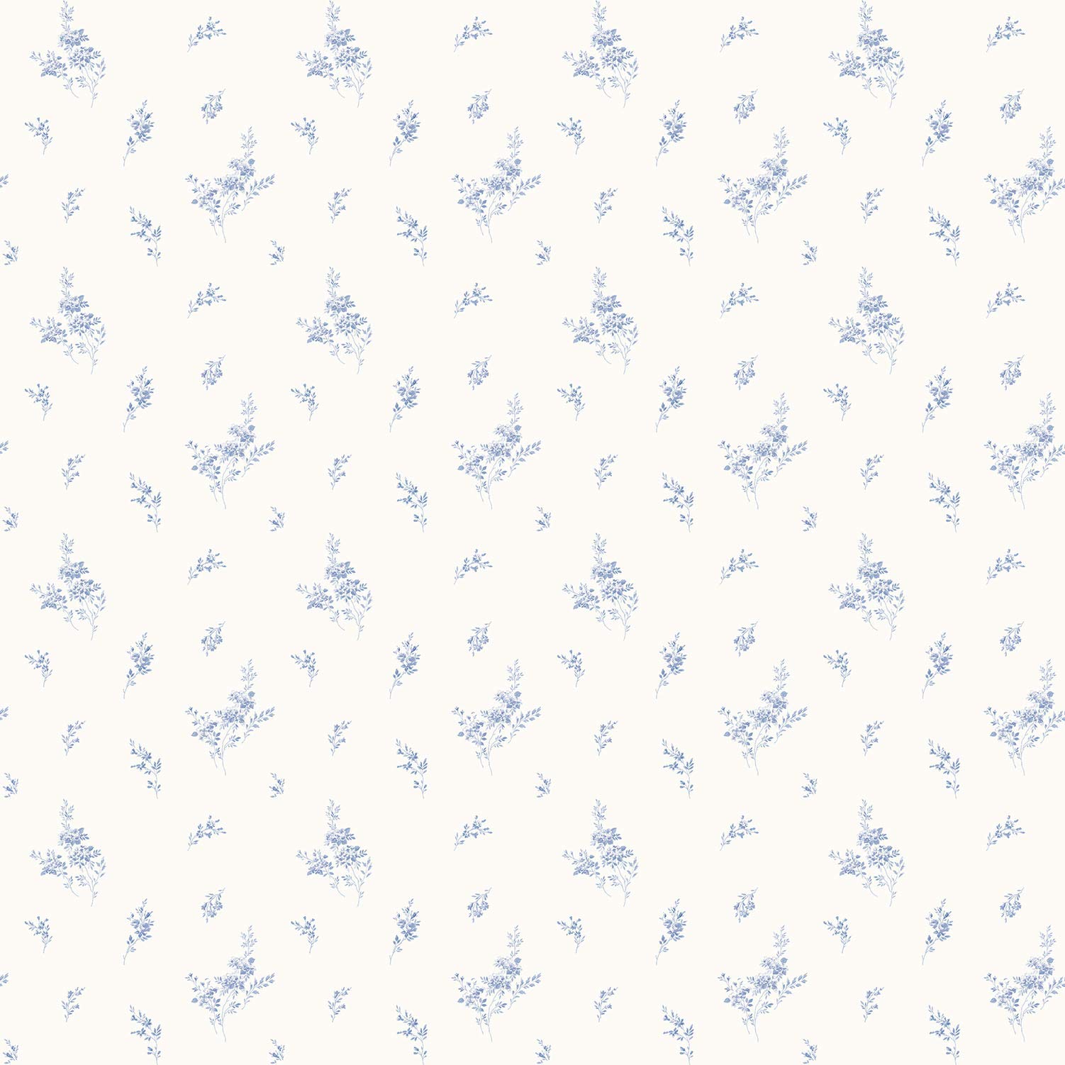 Galerie G67915 Miniatures 2 Small Flower Sprigs Design Wallpaper, Blue/White, 10m x 53cm