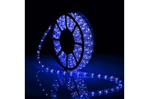 Tuanchuanrp 50Ft LED Rope Lights,Cuttable & Connectable LED Strip Lights Outdoor Waterproof Decorative Lighting for Indoor/Outdoor,Eaves,Backyards Garden,Party(Blue)