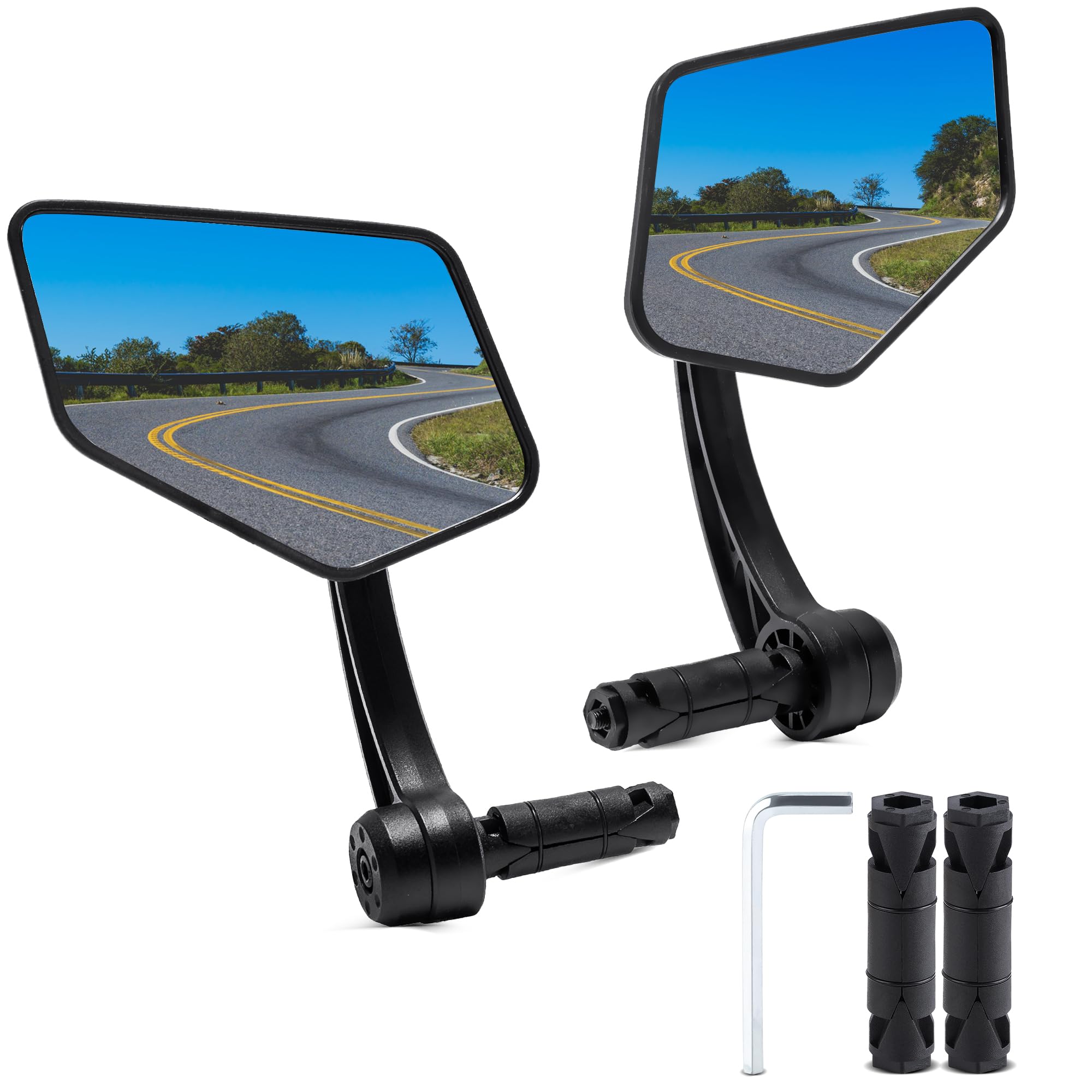 Photo 1 of New Bar End Bike Mirror, APLSTOW HD Automotive Grade Glass Lens E-Bike Mirrors, Scratch Resistant, Safe Bicycle Rearview Mirrors (a pair-B)