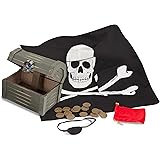 Melissa & Doug Wooden Pirate Chest Pretend Play Set