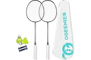 OGEENIER Badminton Set, Badminton Racquet Set of 2 or 4