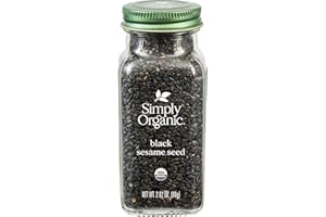 Simply Organic Black Whole Sesame Seed, 2.82-Ounce Jar, Pure, Organic, Un-Hulled, Crunchy, Nutty Umami Flavor, Toasty & Smoky
