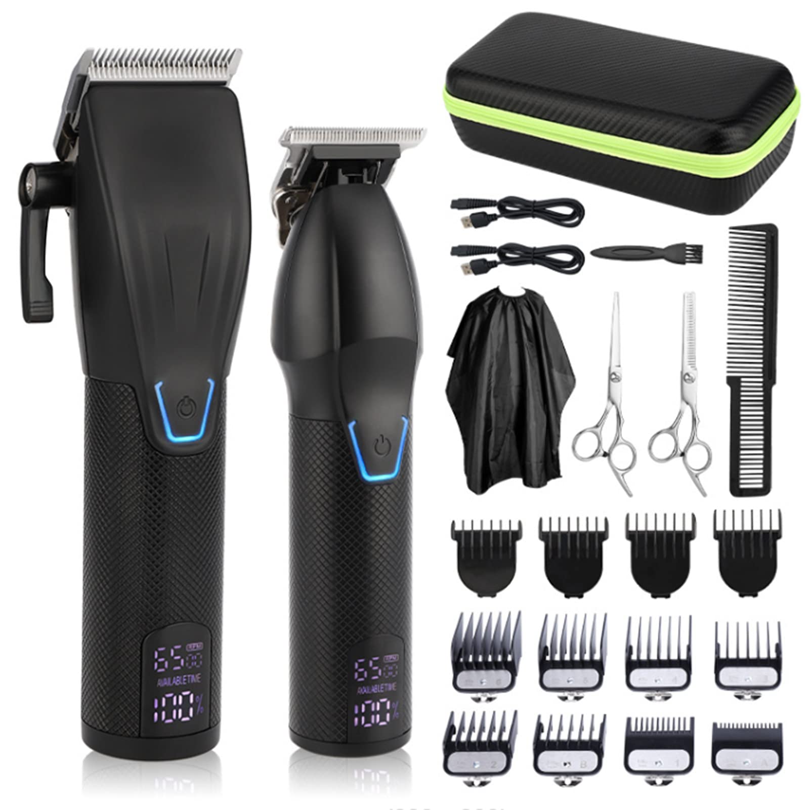 Professional Electric Hair Clipper Set Layhou Electric Hair Clipper Electric Beard and Hair Shaver Intelligent LCD Display Adjustable Speed Powerful Low-Noise Motor