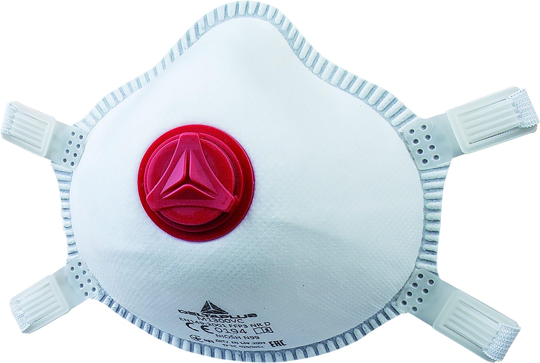 Delta Plus M1300V FFP3 P3 Disposable Respirator Face Dust Masks - Case of 5