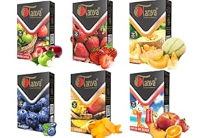 TANYA Tanay Herbal Hookah Molasses Fruit Mix Hookah Shisha Flavors, Premium Tobacco & Nicotine Free, Fruit Variety Pack, 50-Gram Packs (Pack of 6)