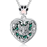 SOULMEET Heart Shaped Lucky Elephant/Koala Bear/Panda/Otter/Cat/Wolf Locket Necklace That Holds 1 or 2 Pictures Photo Sterling Silver Personalized Locket