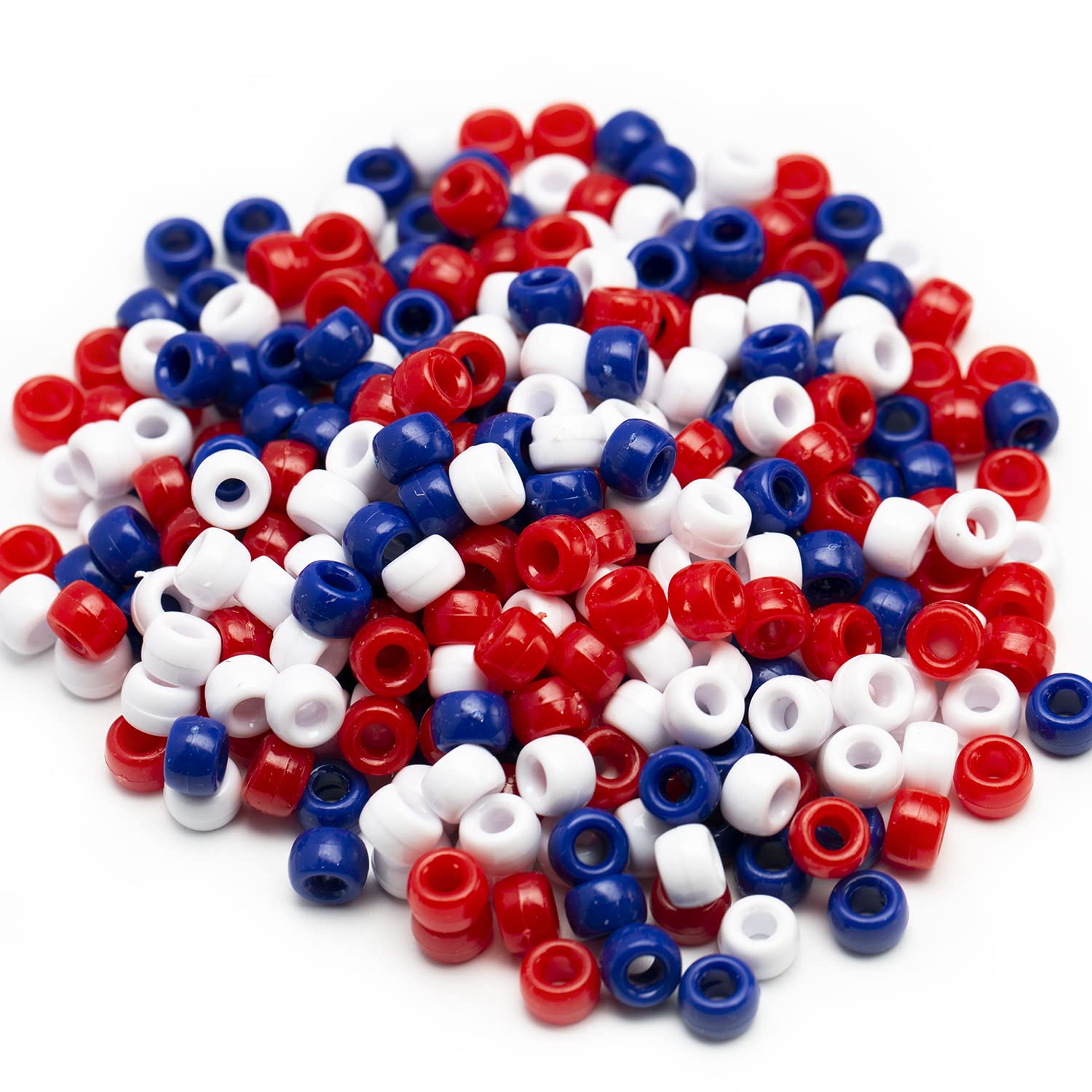 1000 Pcs Flag Color Pony Beads 6x9mm Bulk for Bracelet Necklace Jewelry Making Earring Hair Braiding — image 1