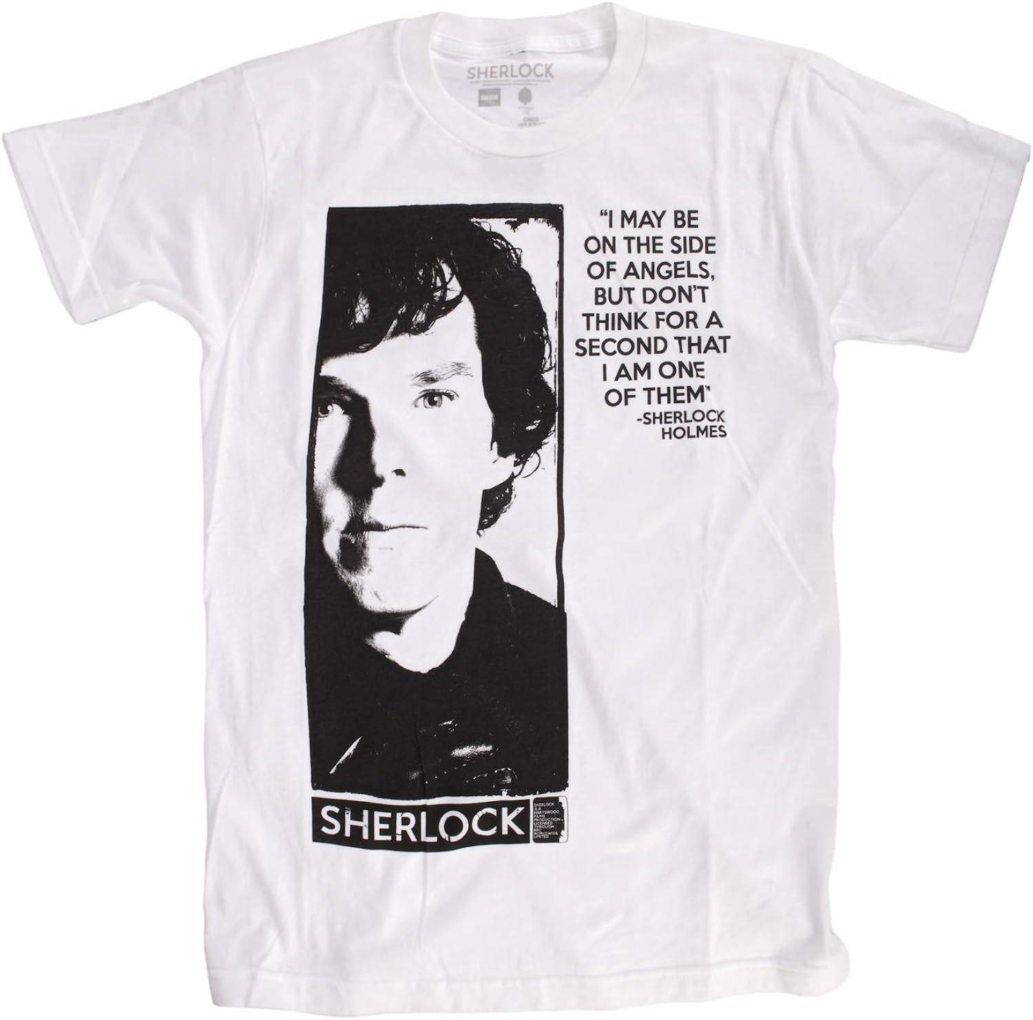 Sherlock Not An Angel Mens White T-Shirt