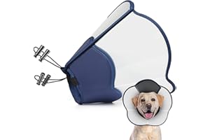 TZBEINN Hard & Heavy Plastic Dog Cone Collar Alternative for Lab Golden GSD (Small&Medium Sized) After Surgery, Large Adjustable Recovery Cone Anti-Lick, Elizabethan Protective Cone of Shame for Healing