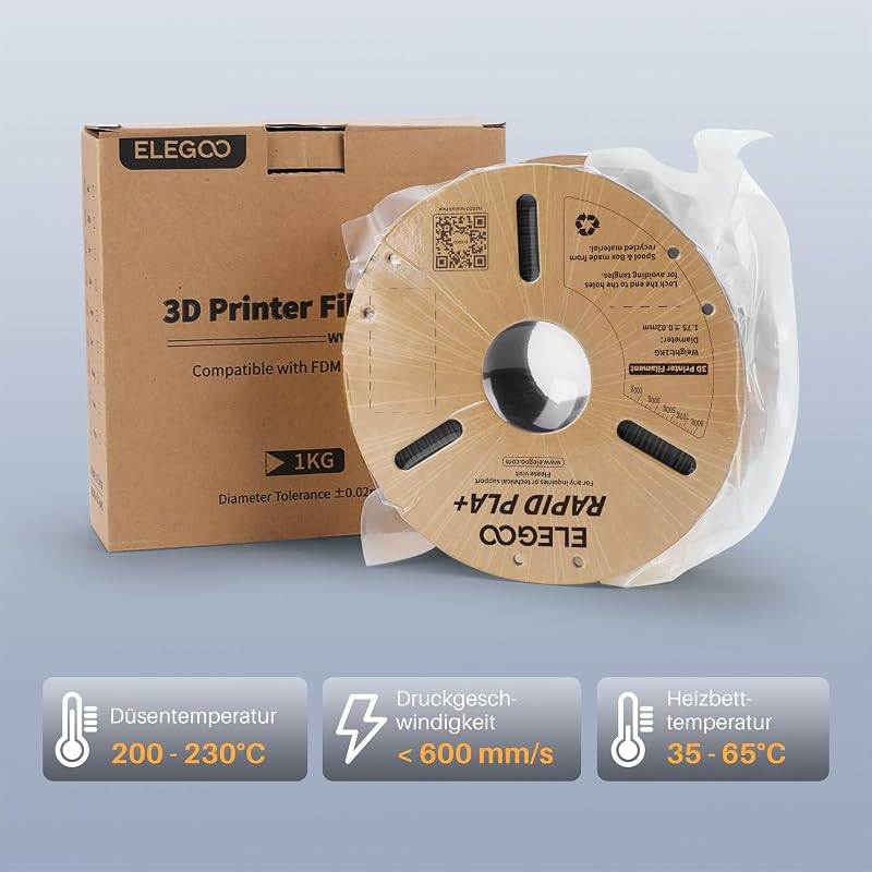 High Speed PLA+ Filament 1.75mm Weiß 1KG, PLA Plus Filament