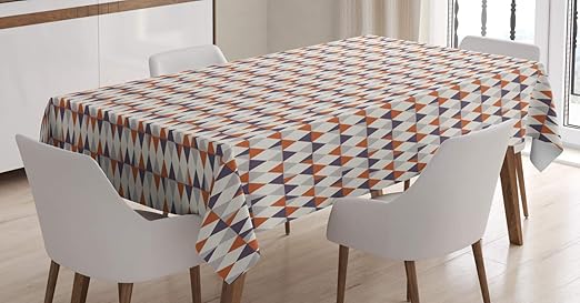 Amazon Com Lunarable Mid Century Modern Tablecloth Geometrical Art Geometrical Rhombus Created With Colorful Triangles Dining Room Kitchen Rectangular Table Cover 52 X 70 Multicolor Home Kitchen